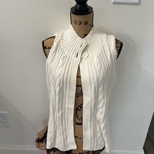 Kim Rogers White Cable Knit Sweater Vest